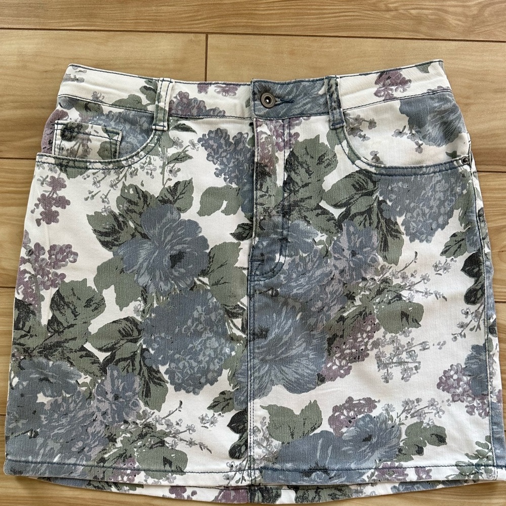 Urban outfitters printed denim skirt